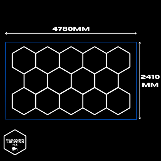 14 Hexagon Light With Blue Border 4.78x2.41m
