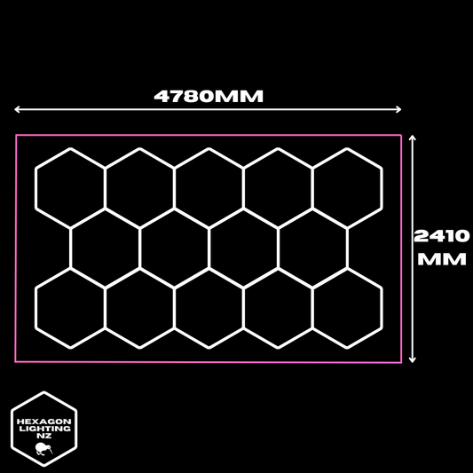 14 Hexagon Light With Pink Border 4.78x2.41m